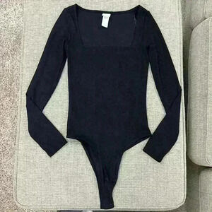 H&M Black Square Neck Bodysuit
